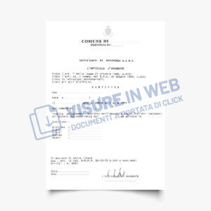 comune certificato residenza aire