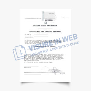 tribunale certificato certificato carichi pendenti