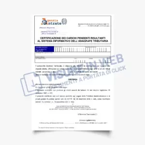 agenzia entrate certificato carichi pendenti