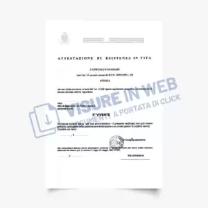 comune certificato esistenza in vita