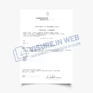 comune certificato residenza aire